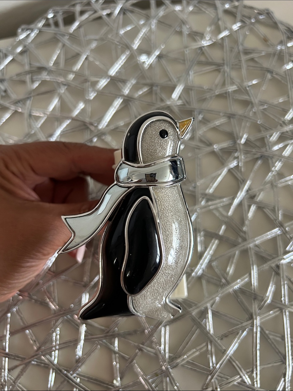 Bath & Body Works Silver and Black Penguin Wallflower Plug